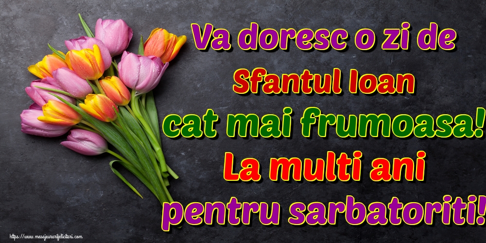 Va doresc o zi de Sfantul Ioan cat mai frumoasa! La multi ani pentru sarbatoriti!