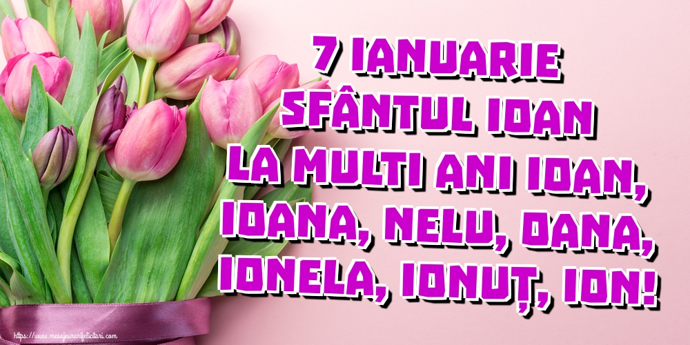7 Ianuarie Sfântul Ioan La multi ani Ioan, Ioana, Nelu, Oana, Ionela, Ionuț, Ion!