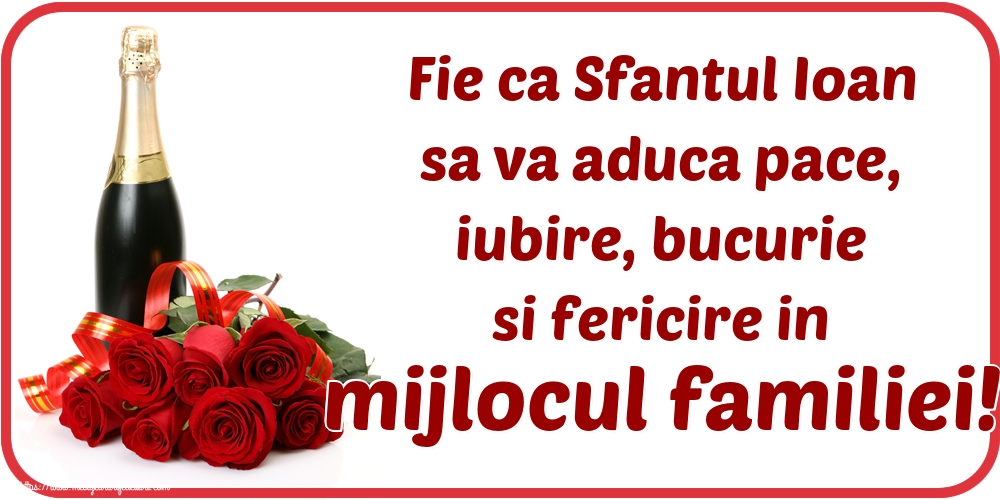 Fie ca Sfantul Ioan sa va aduca pace, iubire, bucurie si fericire in mijlocul familiei!