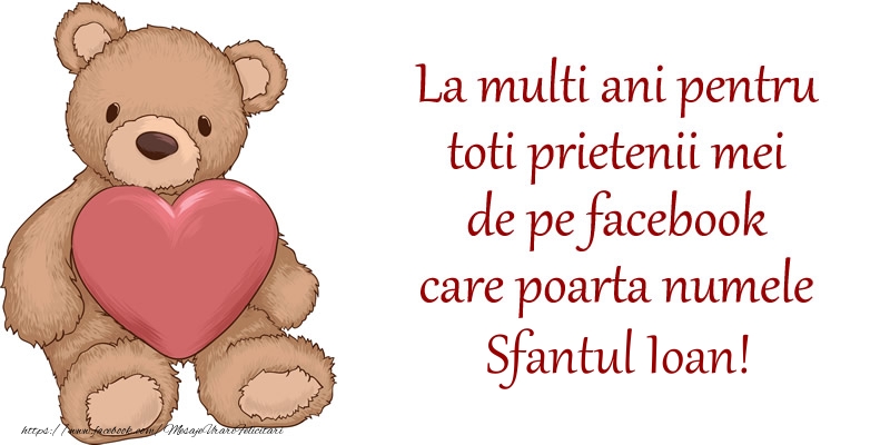 La multi ani pentru toti prietenii mei de pe facebook care poarta numele Sfantul Ioan!