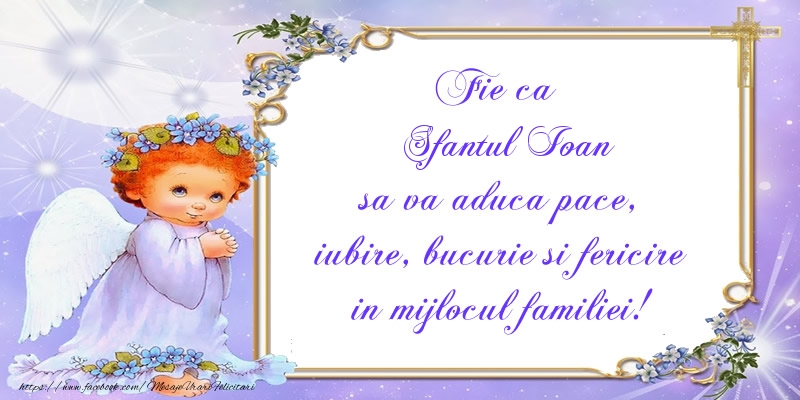 Fie ca Sfantul Ioan sa va aduca pace, iubire, bucurie si fericire in mijlocul familiei!
