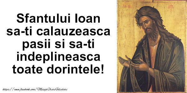 Sfantului Ioan sa-ti calauzeasca pasii si sa-ti indeplineasca toate dorintele!