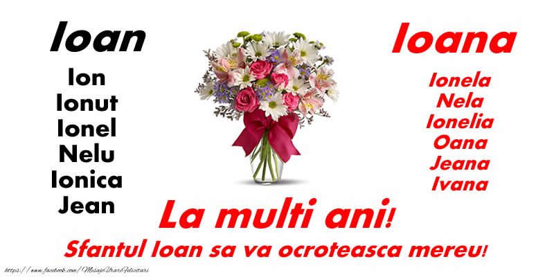 Felicitari de Sfantul Ioan - La mulți ani! Sfantul Ioan sa te ocroteasca mereu! - mesajeurarifelicitari.com