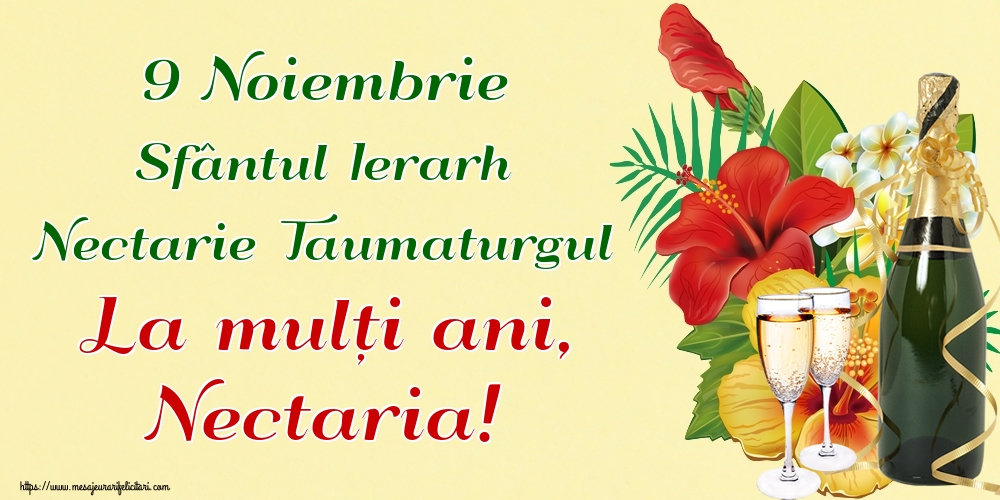 Descarca felicitarea - Felicitari de Sfantul Nectarie - 9 Noiembrie Sfântul Ierarh Nectarie Taumaturgul La mulți ani, Nectaria! - mesajeurarifelicitari.com