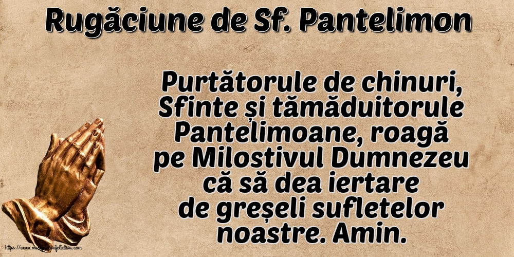 Rugăciune de Sf. Pantelimon