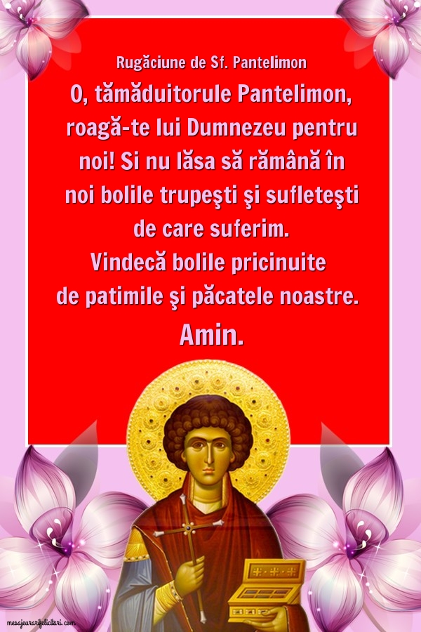 Sfantul Pantelimon Rugăciune de Sf. Pantelimon