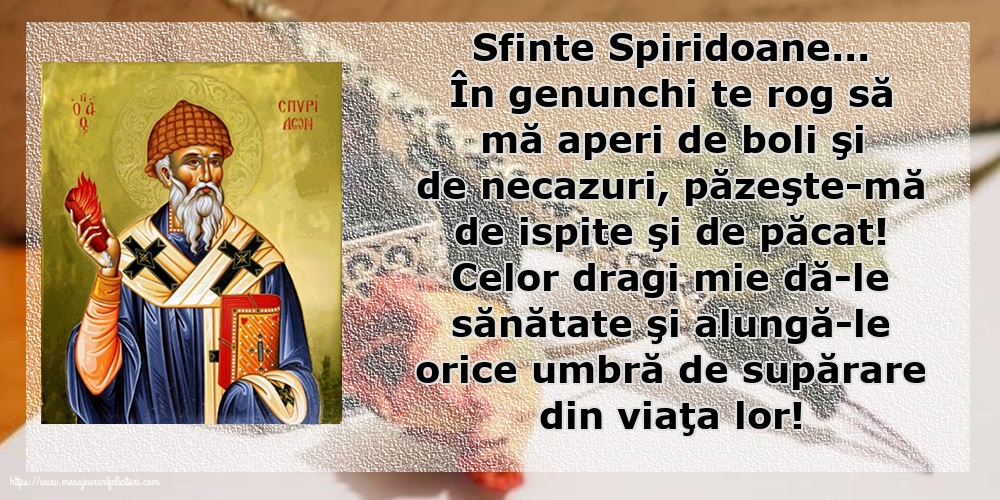 Felicitari de Sfântul Spiridon - Sfinte Spiridoane... 12 Decembrie - mesajeurarifelicitari.com