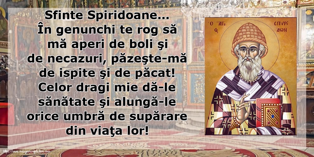 Felicitari de Sfântul Spiridon - Sfinte Spiridoane... 12 Decembrie - mesajeurarifelicitari.com