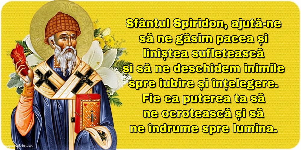 Sfântul Spiridon, ajută-ne să ne găsim pacea și liniștea sufletească