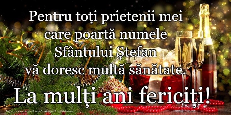 La multi ani de Sfantul Stefan!