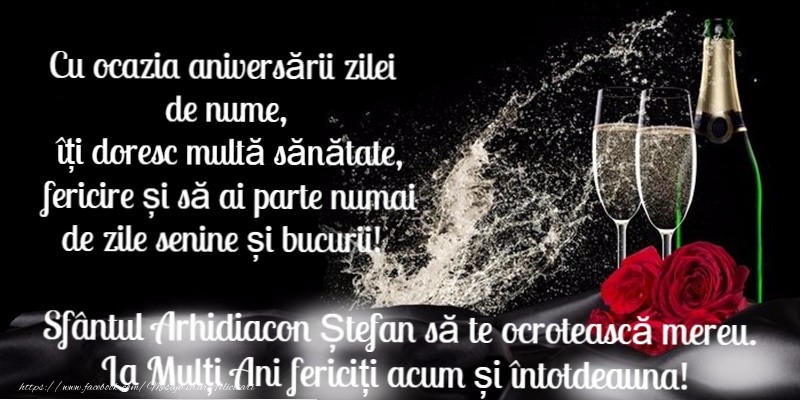 Felicitari de Sfantul Stefan - La multi ani de Sfantul Stefan! - mesajeurarifelicitari.com