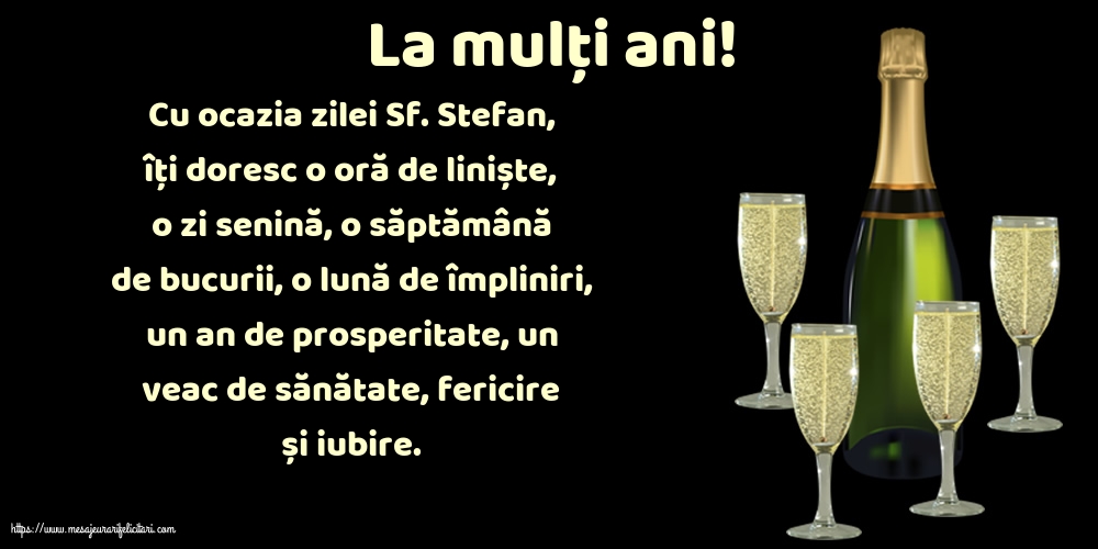 Felicitari de Sfantul Stefan - La mulți ani! - mesajeurarifelicitari.com