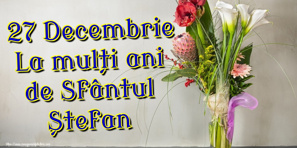 Felicitari de Sfantul Stefan - 27 Decembrie La mulți ani de Sfântul Ștefan - mesajeurarifelicitari.com