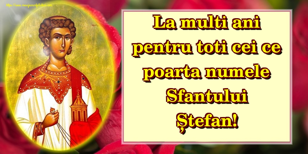 La multi ani pentru toti cei ce poarta numele Sfantului Ștefan!