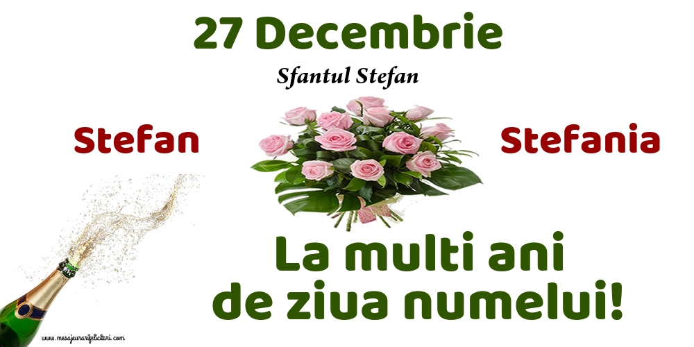 Felicitari de Sfantul Stefan - 27 Decembrie - Sfantul Stefan - mesajeurarifelicitari.com
