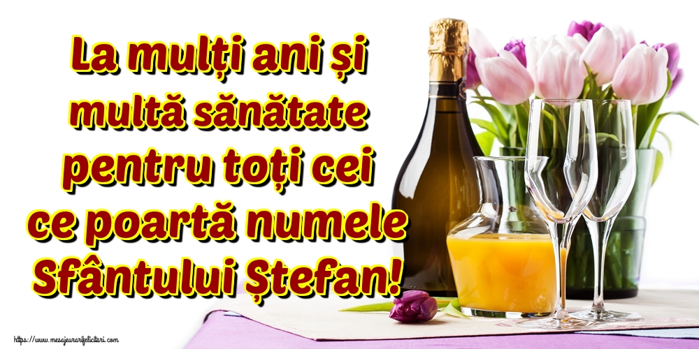 La mulți ani și multă sănătate pentru toți cei ce poartă numele Sfântului Ștefan!