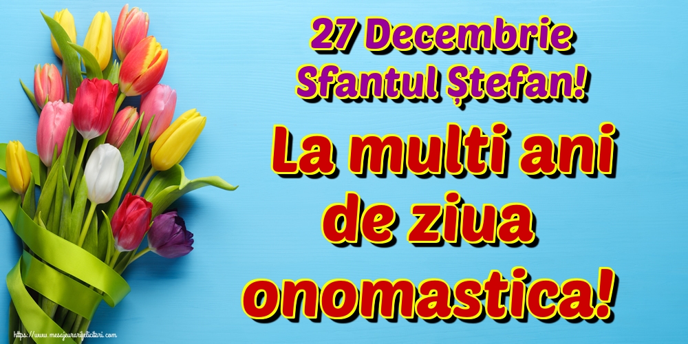 27 Decembrie Sfantul Ștefan! La multi ani de ziua onomastica!