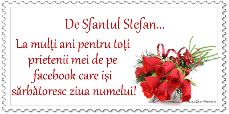 De Sfantul Stefan ... La multi ani pentru toti prietenii mei de pe facebook care isi sarbatoresc ziua numelui!