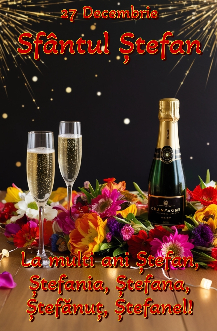 27 Decembrie Sfântul Ștefan La multi ani Ștefan, Ștefania, Ștefana, Ștefănuț, Ștefanel!
