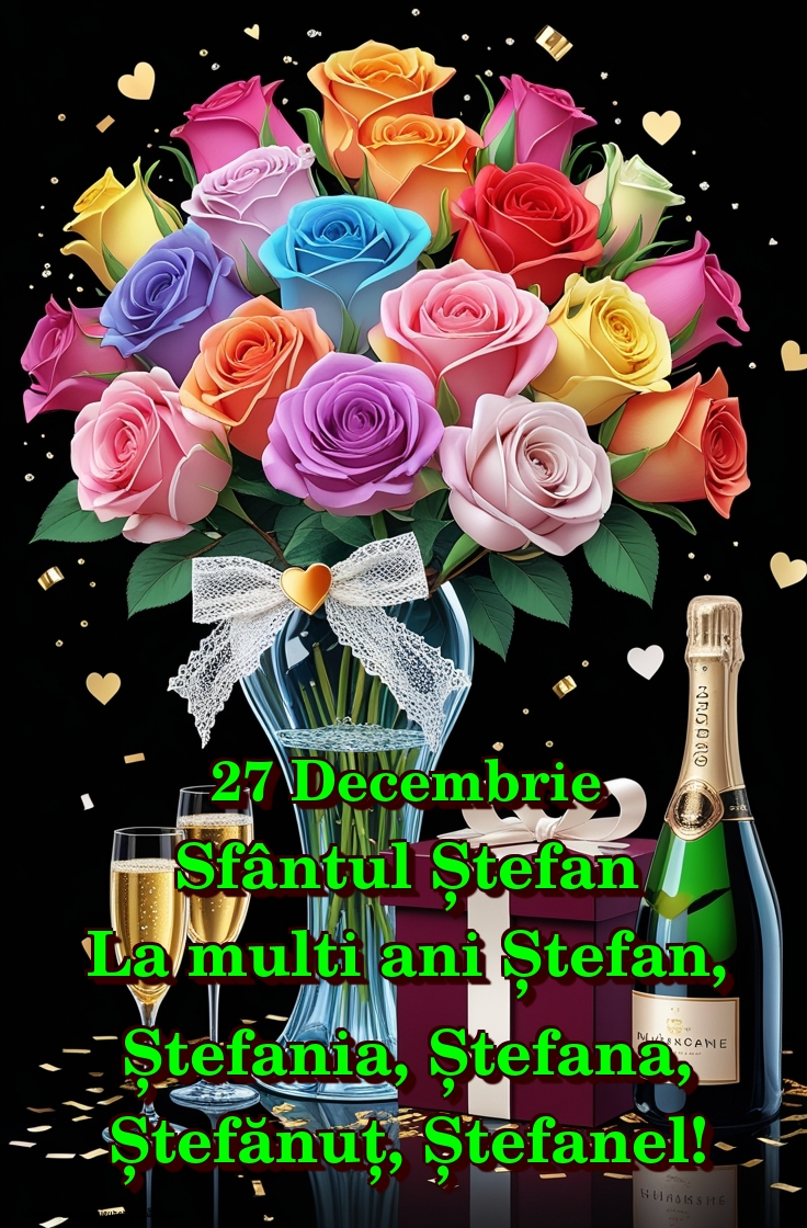 27 Decembrie Sfântul Ștefan La multi ani Ștefan, Ștefania, Ștefana, Ștefănuț, Ștefanel!