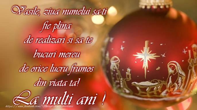 La multi ani de Sfantul Vasile!