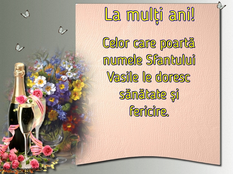 Felicitari de Sfantul Vasile - La mulți ani! - mesajeurarifelicitari.com