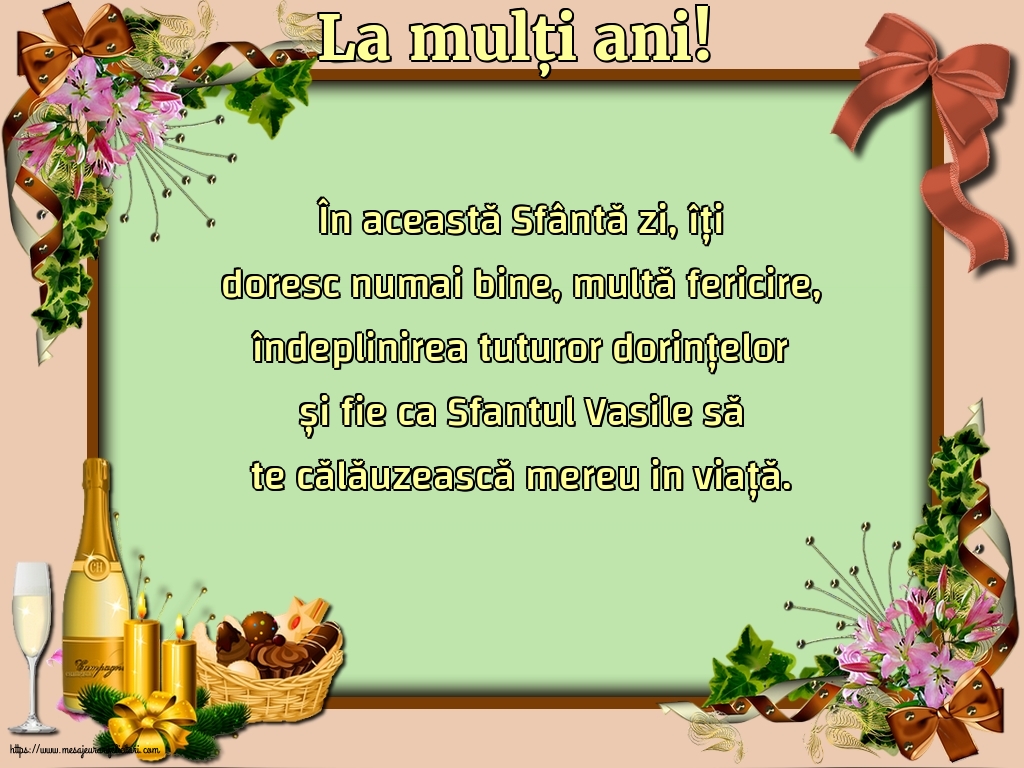 Sfantul Vasile La mulți ani!