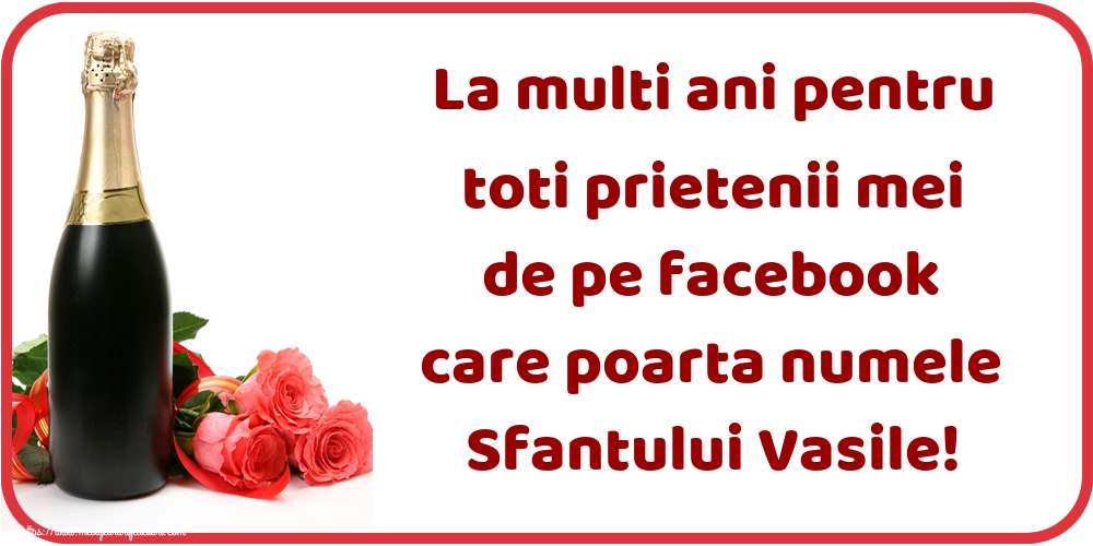 La multi ani pentru toti prietenii mei de pe facebook care poarta numele Sfantului Vasile!
