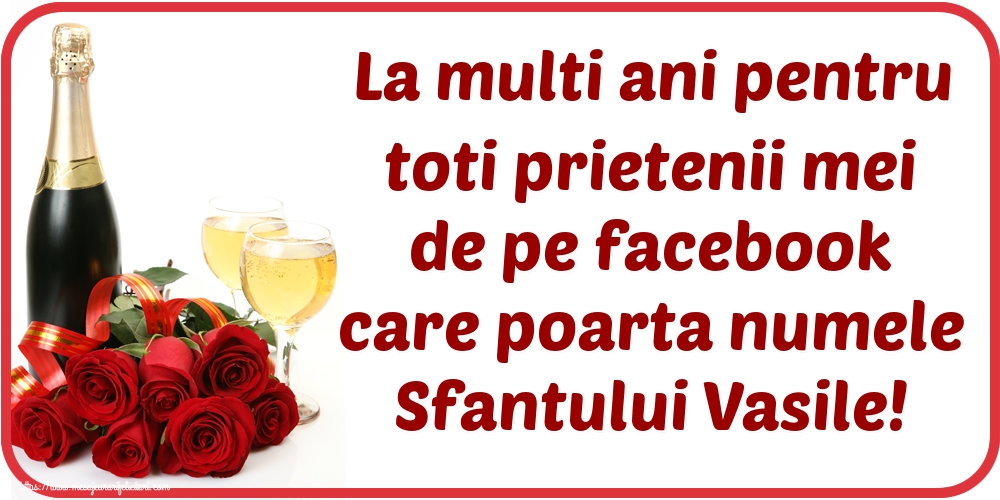 La multi ani pentru toti prietenii mei de pe facebook care poarta numele Sfantului Vasile!