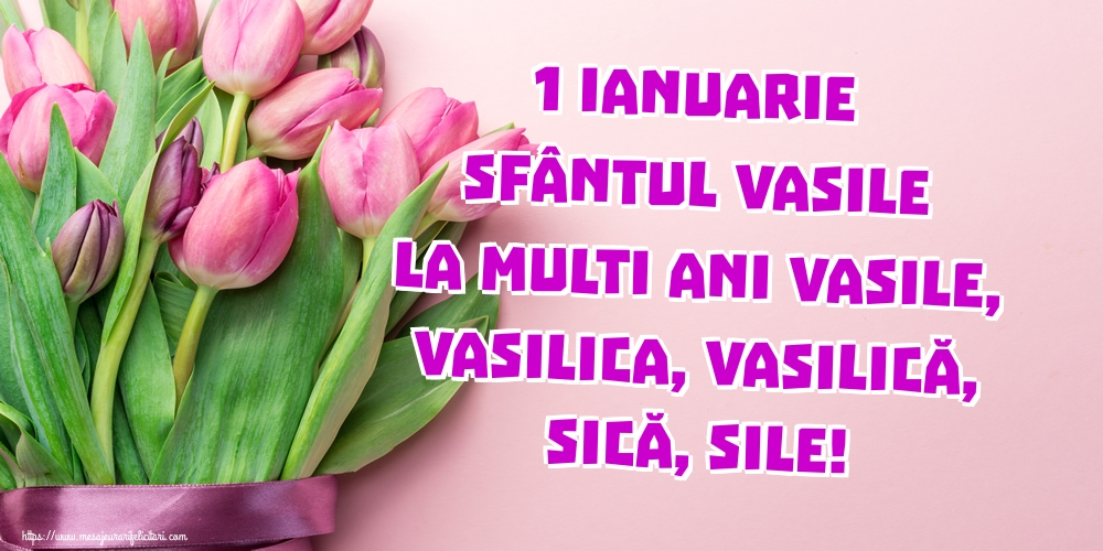 1 Ianuarie Sfântul Vasile La multi ani Vasile, Vasilica, Vasilică, Sică, Sile!