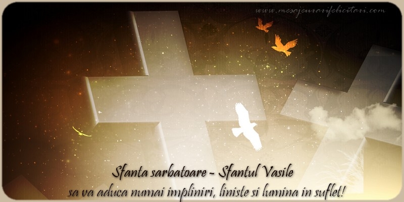 Sfanta sarbatoare Sfantul Vasile sa va aduca numai impliniri, liniste si lumina in suflet!