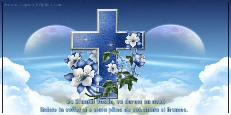 De Sfantul Vasile, va doresc sa aveti liniste in suflet si o viata plina de substanta si frumos.