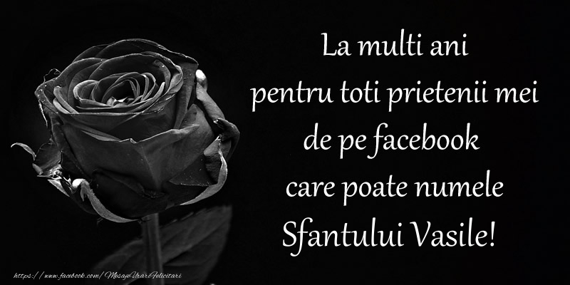 La multi ani pentru toti prietenii mei de pe facebook care poate numele Sfantului Vasile!