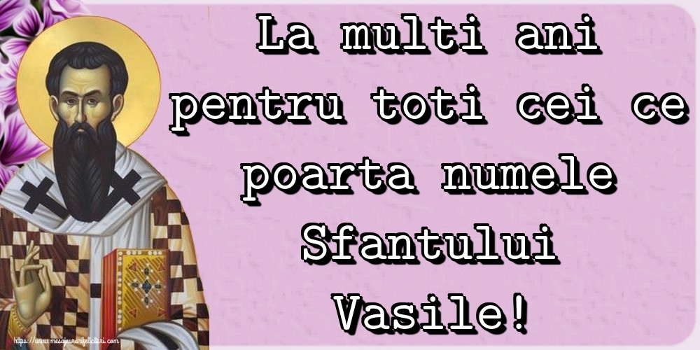 La multi ani pentru toti cei ce poarta numele Sfantului Vasile!