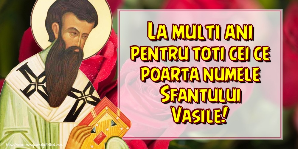 Felicitari de Sfantul Vasile - La multi ani pentru toti cei ce poarta numele Sfantului Vasile! - mesajeurarifelicitari.com
