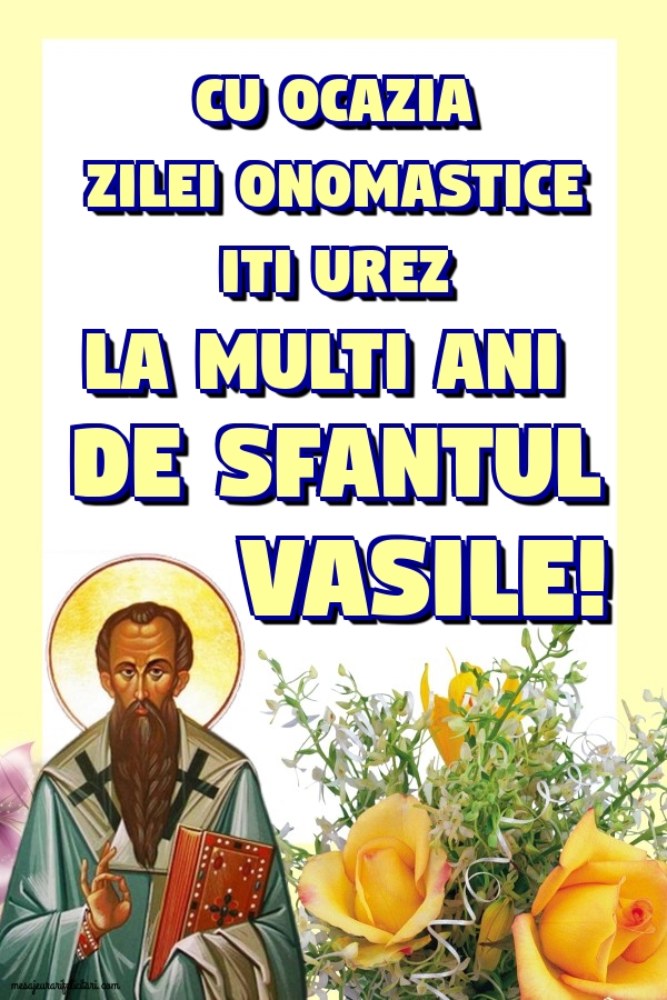 Felicitari de Sfantul Vasile - Cu ocazia zilei onomastice - mesajeurarifelicitari.com