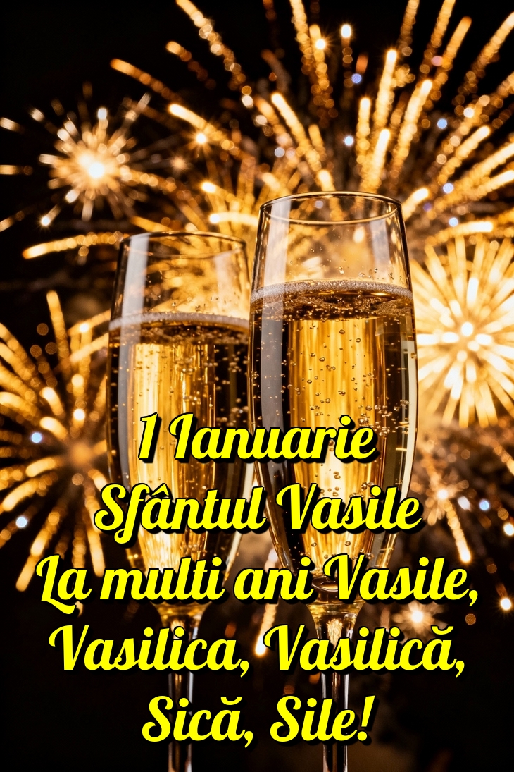 1 Ianuarie Sfântul Vasile La multi ani Vasile, Vasilica, Vasilică, Sică, Sile!