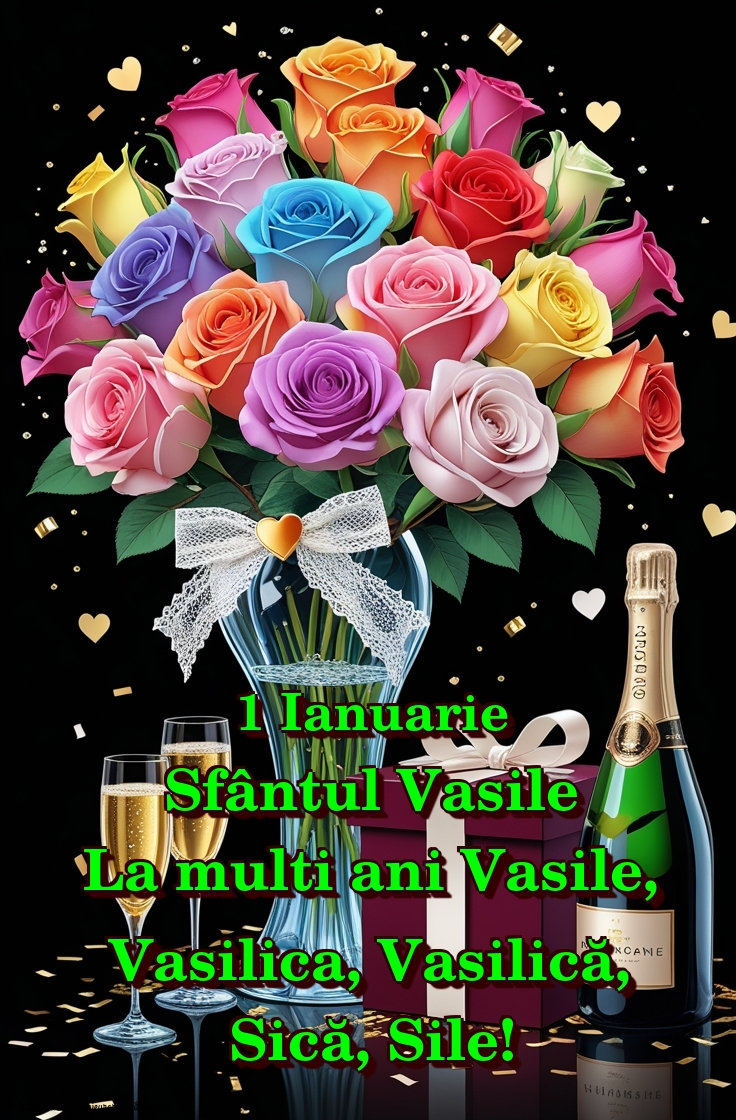 1 Ianuarie Sfântul Vasile La multi ani Vasile, Vasilica, Vasilică, Sică, Sile!