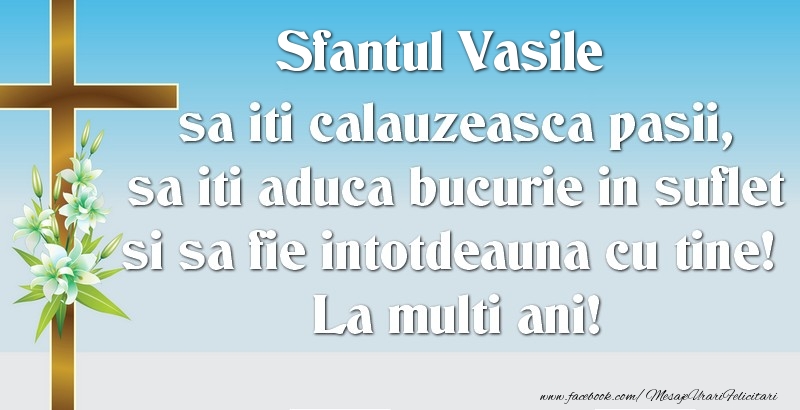 Felicitari de Sfantul Vasile - Sfantul Vasile - mesajeurarifelicitari.com