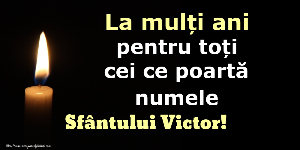 La mulți ani pentru toți cei ce poartă numele Sfântului Victor!