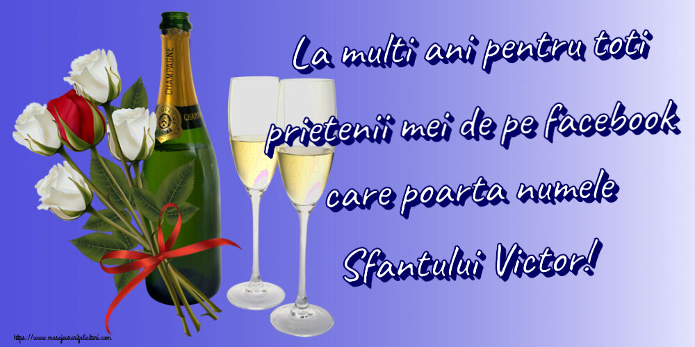 La multi ani pentru toti prietenii mei de pe facebook care poarta numele Sfantului Victor! ~ 4 trandafiri albi și unul roșu