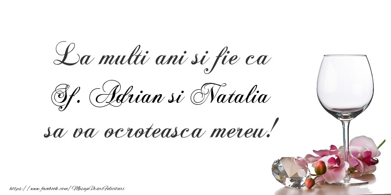 La multi ani si fie ca Sf. Adrian si Natalia sa va ocroteasca mereu!