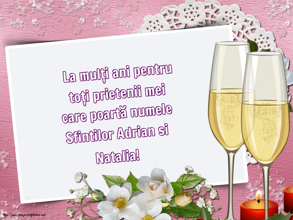 La mulți ani de Sfintii Adrian si Natalia!