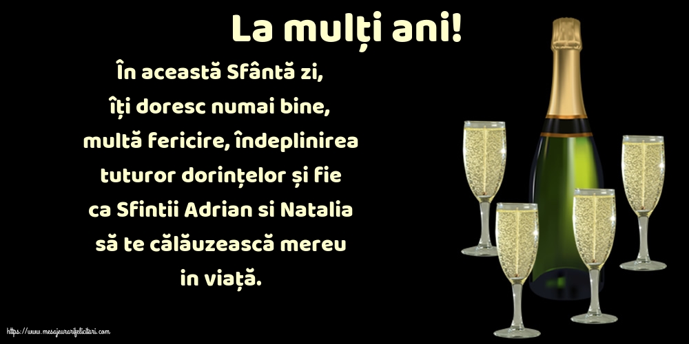 Felicitari de Sfintii Adrian si Natalia - La mulți ani! - mesajeurarifelicitari.com