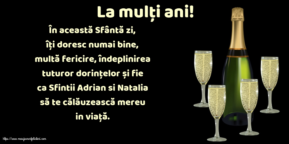 Sfintii Adrian si Natalia La mulți ani!