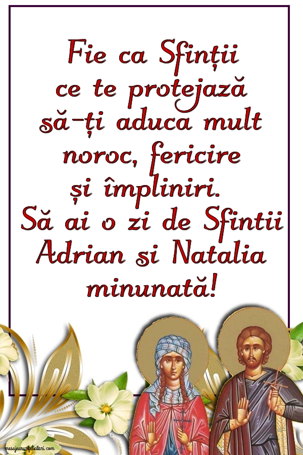 Fie ca Sfinții ce te protejază să-ți aduca mult noroc, fericire și împliniri.
