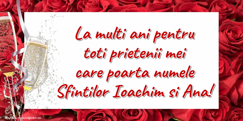 La multi ani pentru toti prietenii mei care poarta numele Sfintilor Ioachim si Ana!