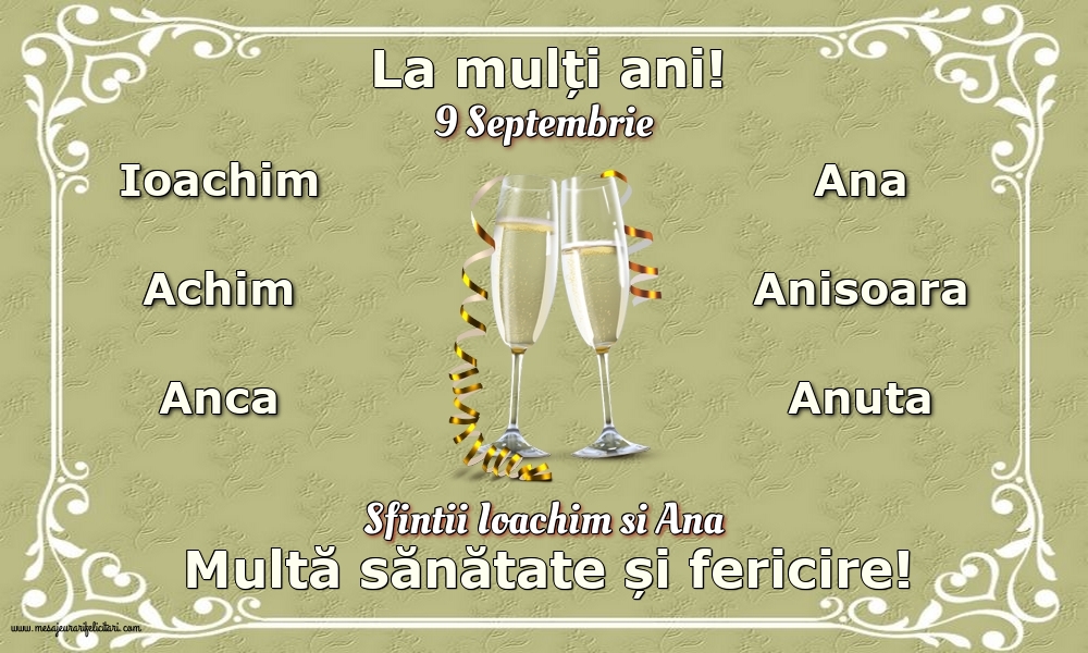 9 Septembrie - Sfintii Ioachim si Ana