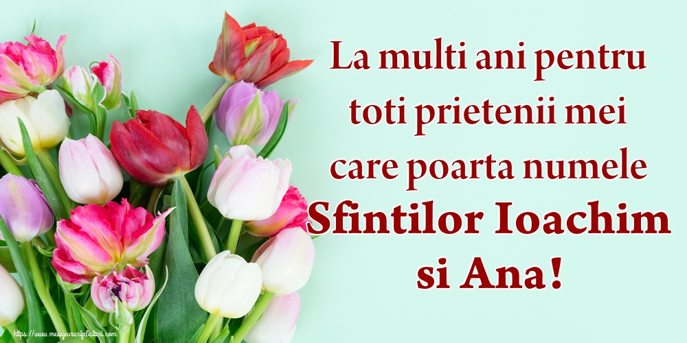 La multi ani pentru toti prietenii mei care poarta numele Sfintilor Ioachim si Ana!