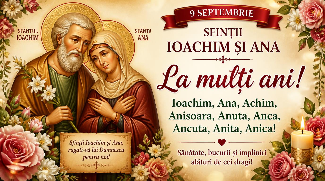 9 septembrie  Sfintii Ioachim si Ana